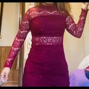 Burgundy lace dress